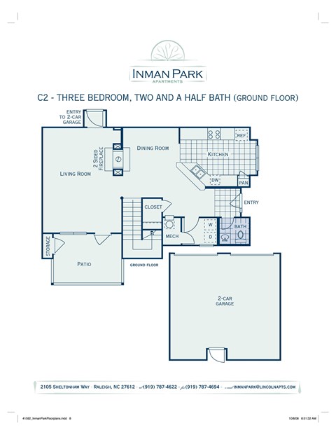 Floor plan for 3 beds, 2.5 baths, 1887 sqft